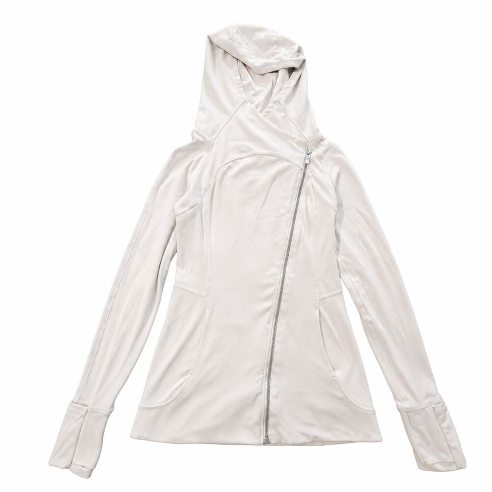 Lululemon Every Journey Hoodie Women 4 Light Chrome Nulu Asymmetric Zip - Picture 4 of 8